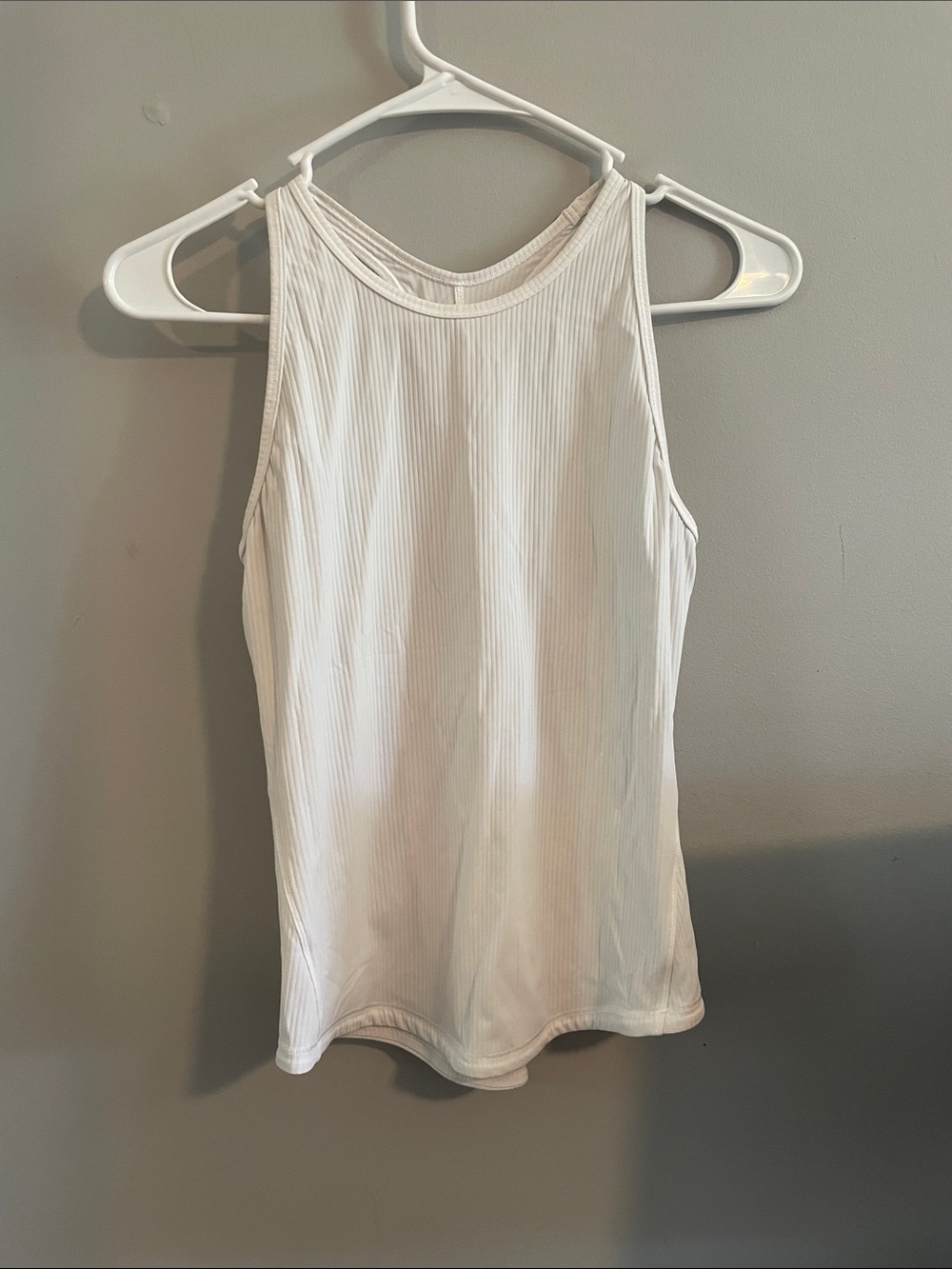 lululemon athletica White Ribbed High-Neck Tank